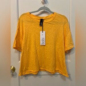 Bobi Los Angeles Oversized Cropped Tshirt in Marigold Size XL